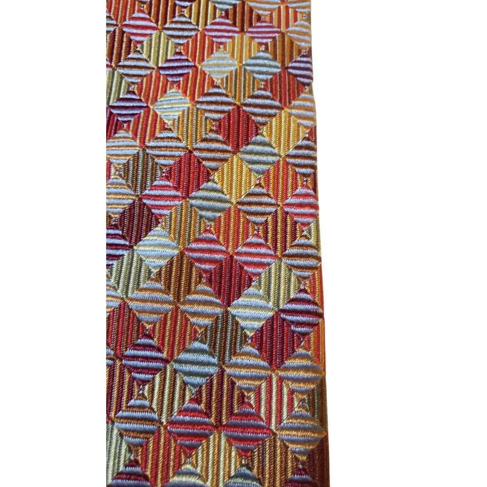 Peacock Neck Tie Mens Designer Luxury Multicolor Geometric Business Church Suit‎